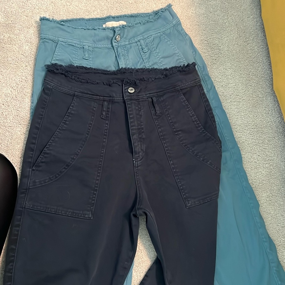 Vanessa Bruno cropped trousers navy and light cadet blue